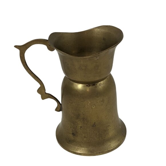 Vintage Gold Solid Brass Mini Pitcher w/ Handle 4 Inch High 3 Inches across 59b - Picture 7 of 8